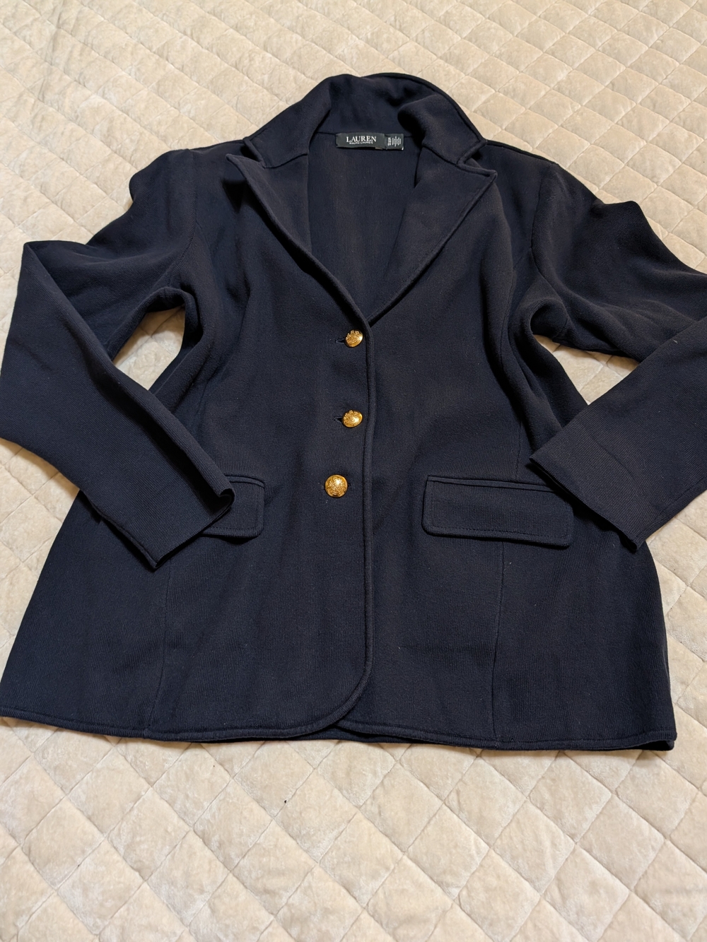 Lauren Ralph Lauren Dark Navy Blazer with Gold Buttons